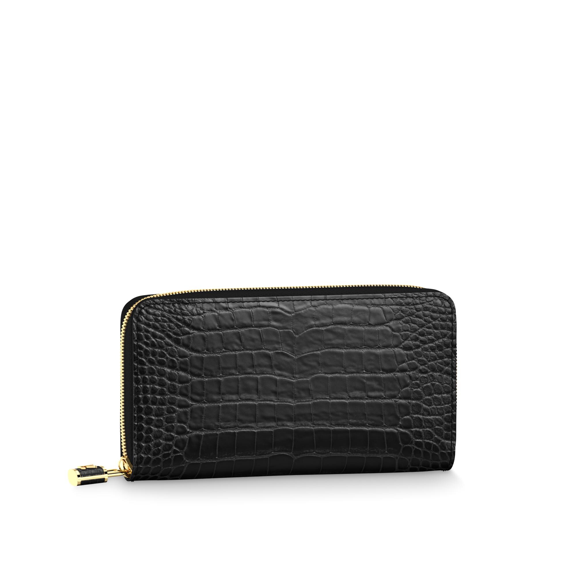 Zippy Wallet Padlock Crocodilien Matte - Personalization | LOUIS